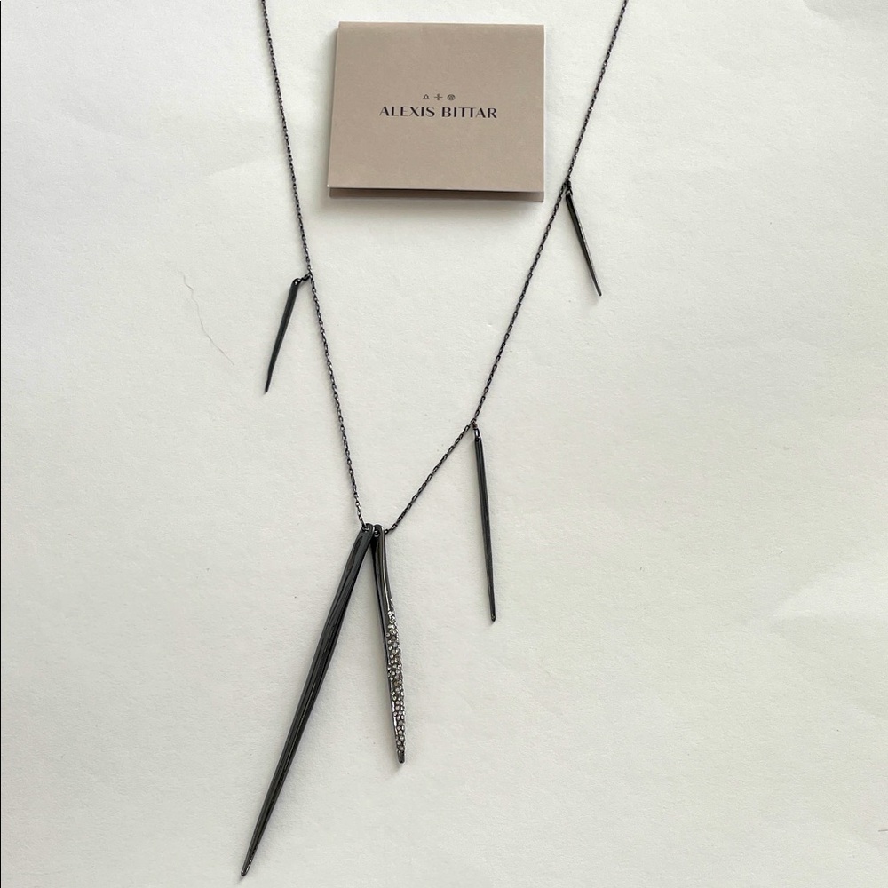 Alexis Bittar Miss Havisham Crystal Encrusted Long Spear Necklace whimsigoth